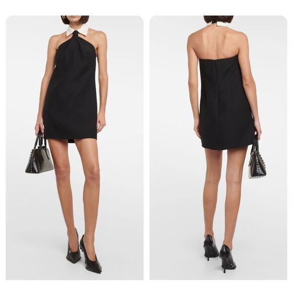NWT Valentino Collar Detailed Sleeveless Mini Dress Size 2 $3900
